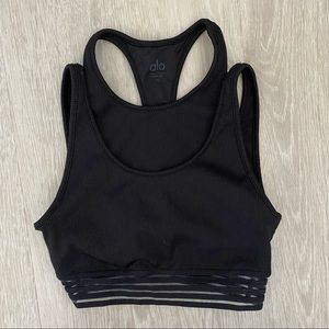 Sold - ALO YOGA Ribbed Bra, Black